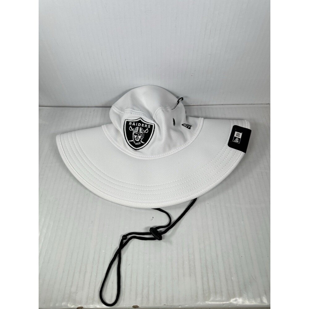 Las Vegas Raiders New Era NFL Sideline Training Camp Panama White Bucket Hat Cap